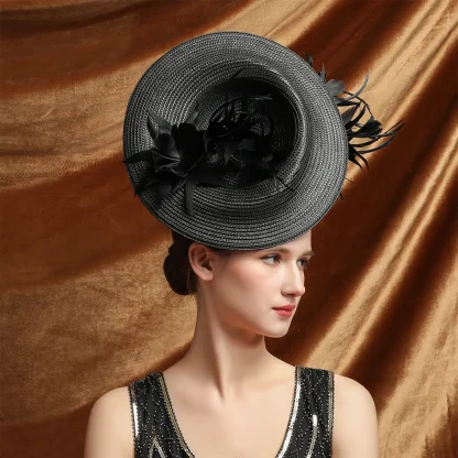 Unique Floral Disc Sinamay Fascinator - Image 4
