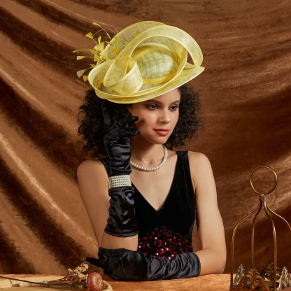 Unique Floral Disc Sinamay Fascinator - Image 3
