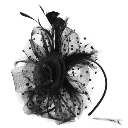 Headpiece with Mesh Floral Design - Image 9