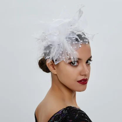 Headpiece with Mesh Floral Design - Image 2
