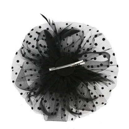 Headpiece with Mesh Floral Design - Image 8
