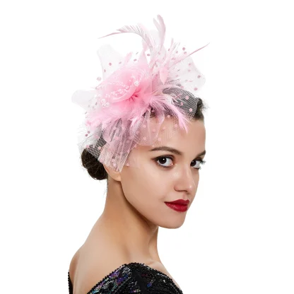 Headpiece with Mesh Floral Design - Image 5