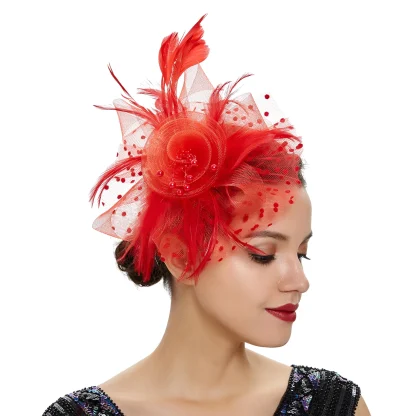 Headpiece with Mesh Floral Design - Image 6