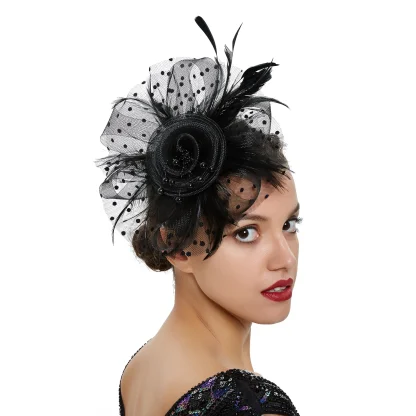 Headpiece with Mesh Floral Design - Image 7
