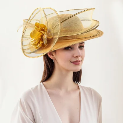 Unique Floral Disc Sinamay Fascinator - Image 2