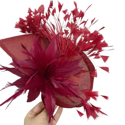 Charming Cocktail Hat with Faux Feather Design - Image 13