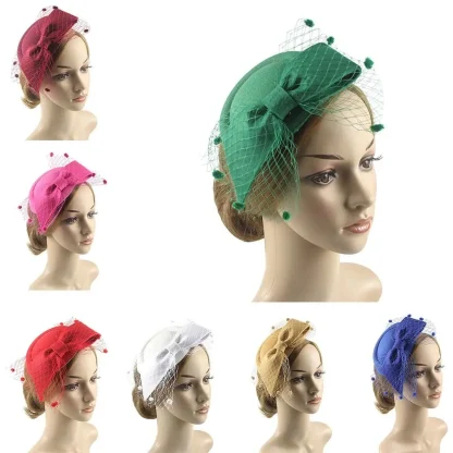 Bow Knot Headpiece with Mesh Detailing - Image 7