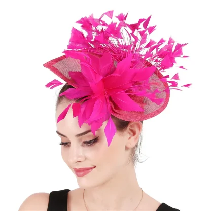 Charming Cocktail Hat with Faux Feather Design - Image 2
