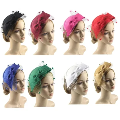 Bow Knot Headpiece with Mesh Detailing - Image 6