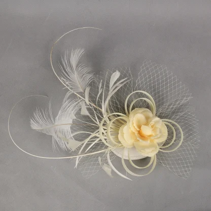Cocktail Hat with Floral and Net Detailing - Image 5