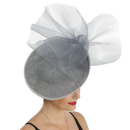 Disc Cocktail Hat with Decorative Mesh Design - Image 6