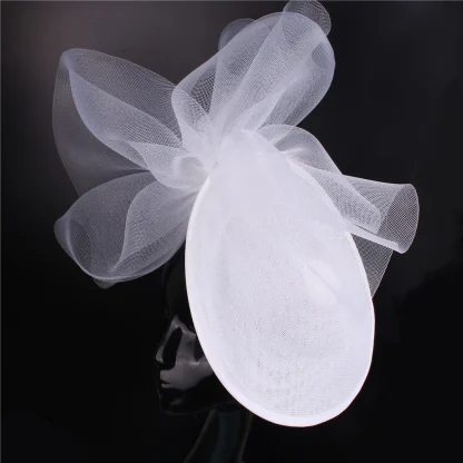 Disc Cocktail Hat with Decorative Mesh Design - Image 10