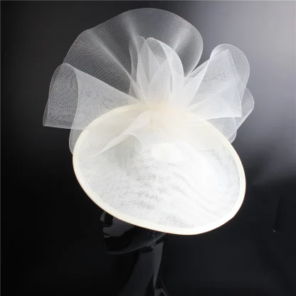 Disc Cocktail Hat with Decorative Mesh Design - Image 12