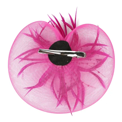 Mesh Fascinator with Beads and Faux Feather - Image 12