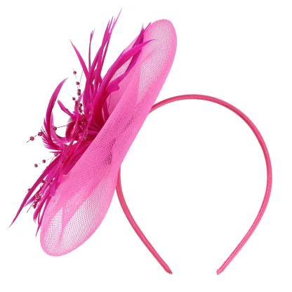 Mesh Fascinator with Beads and Faux Feather - Image 10