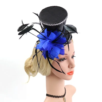 Fascinator Top Hat with Faux Feather Design - Image 2