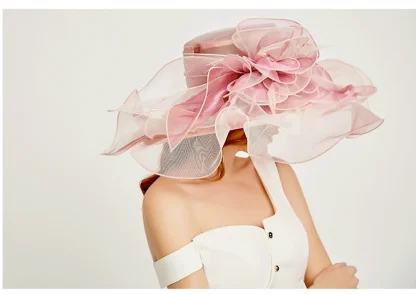 Glamorous Cocktail Hat with Flowy Design - Image 3