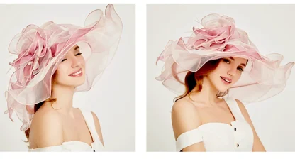 Glamorous Cocktail Hat with Flowy Design - Image 2