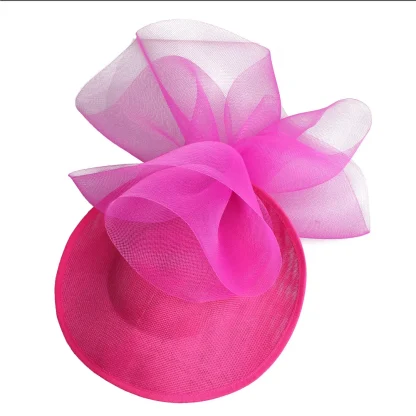 Disc Cocktail Hat with Decorative Mesh Design - Image 8