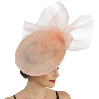 Disc Cocktail Hat with Decorative Mesh Design - Image 5