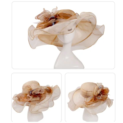 Glamorous Cocktail Hat with Flowy Design - Image 5