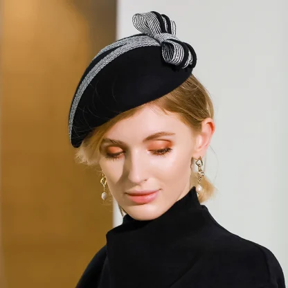 Pillbox Vintage-style Fascinator with Bowknot - Image 2