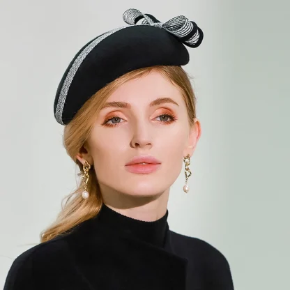 Pillbox Vintage-style Fascinator with Bowknot - Image 4