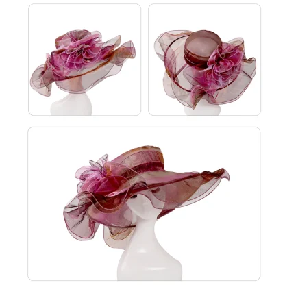 Glamorous Cocktail Hat with Flowy Design - Image 6