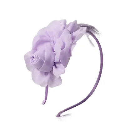 Floral Headband Headpiece with Faux Feather - Image 15