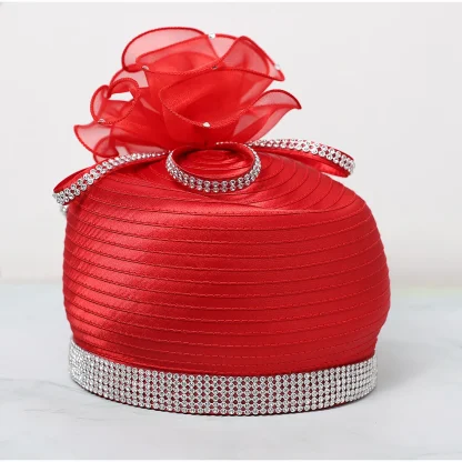 Luxury Retro Cocktail Hat with Bling Design - Image 3