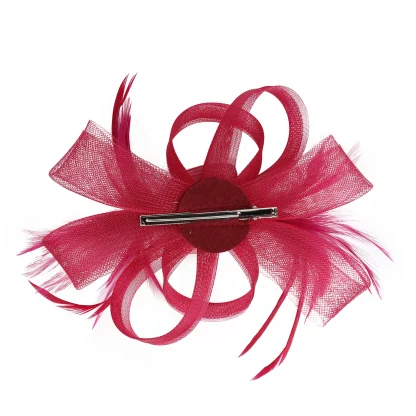 Fancy Mesh Cocktail Hat with Faux Feather - Image 11