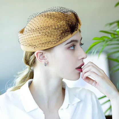 Vintage-style Headpiece with Mesh Design - Image 5