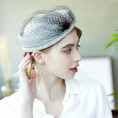 Vintage-style Headpiece with Mesh Design - Image 2