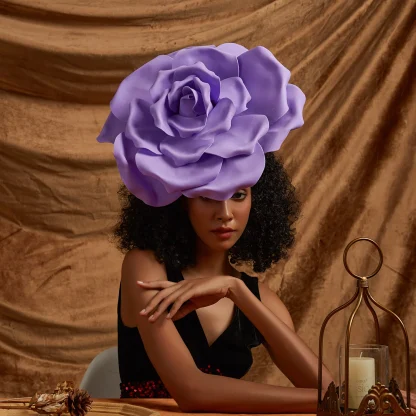 Exaggerated Unique Floral Cocktail Hat - Image 5