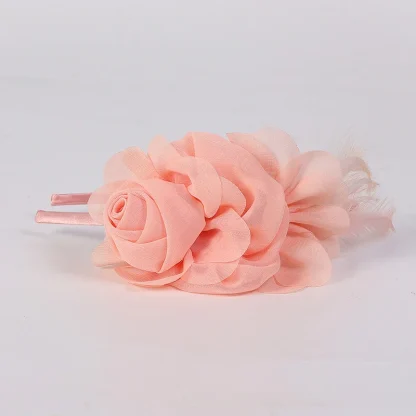 Floral Headband Headpiece with Faux Feather - Image 12