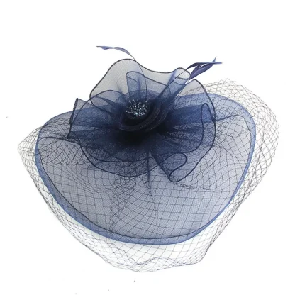 Bridal Fascinator with Net Veil and Floral Design - Image 7