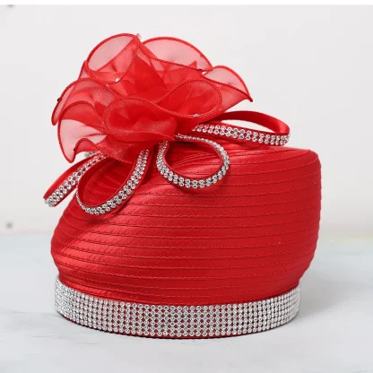 Luxury Retro Cocktail Hat with Bling Design - Image 2