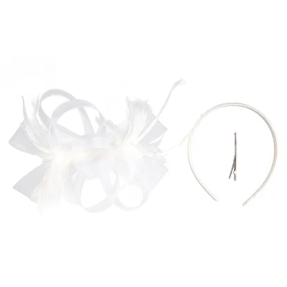 Fancy Mesh Cocktail Hat with Faux Feather - Image 7