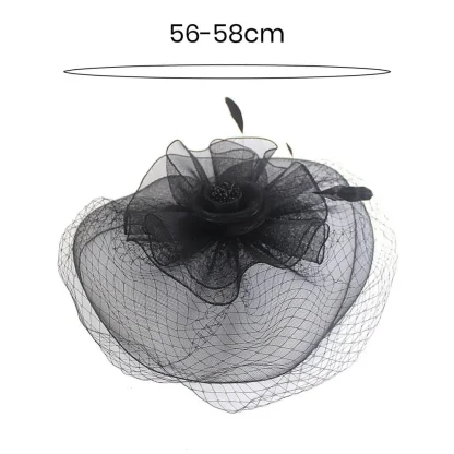 Bridal Fascinator with Net Veil and Floral Design - Image 10