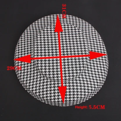 Disc Simple Cocktail Hat with Plaid Pattern - Image 6