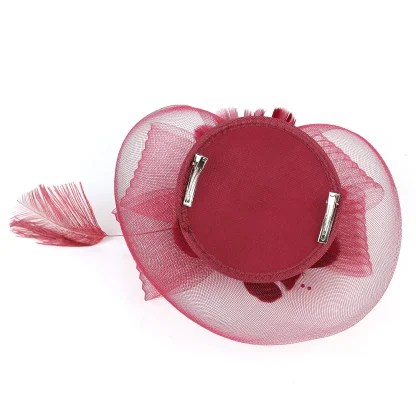 See-through Floral Fascinator with Beads - Image 11