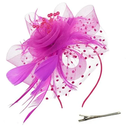 Polka Dot Headpiece with Floral Design - Image 13