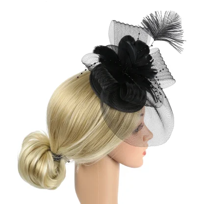 See-through Floral Fascinator with Beads - Image 13