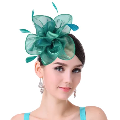 Dainty Floral Mesh Solid Headpiece - Image 3