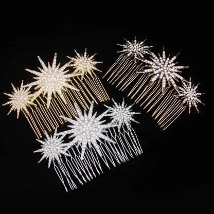 Sparkling Luxury Headpiece with Star Decor - Image 3