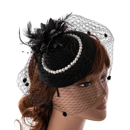 Beaded Fascinators with Mesh Veil