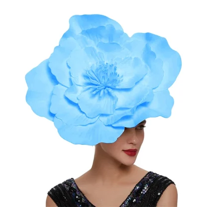 Large 3D Floral Headpiece with Solid Color