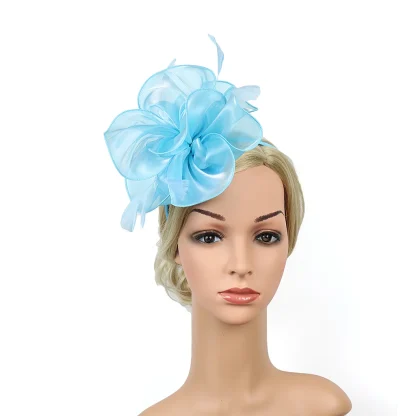 Dainty Floral Mesh Solid Headpiece - Image 7