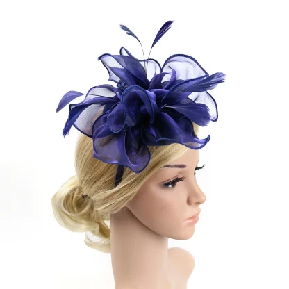 Dainty Floral Mesh Solid Headpiece - Image 10