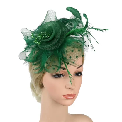Polka Dot Headpiece with Floral Design - Image 7